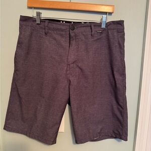 Hurley Black Flat Front Shorts for Smart-Casual Wear